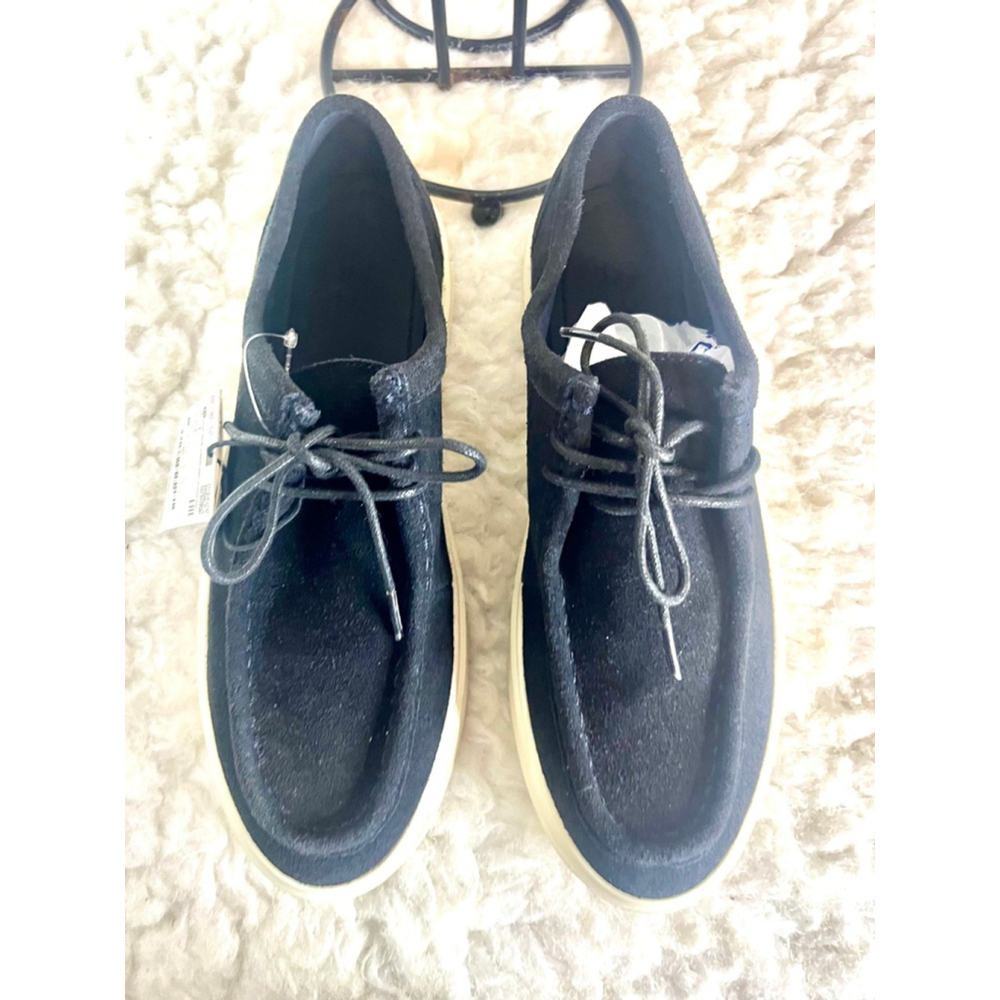 NWOB Zara Men Casual Black Leather Boat Shoes Loafers Size 40/US 7